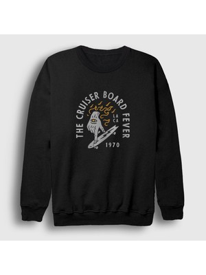 Presmono Unisex Siyah The Cruiser Board Sörf Sweatshirt