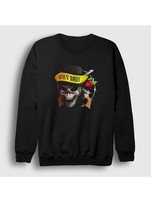 Presmono Unisex Siyah Hat V2 Guns N' Roses Sweatshirt