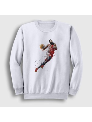 Presmono Unisex Beyaz Drive James Harden Basketbol Sweatshirt