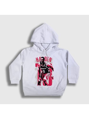 Presmono Unisex Çocuk Beyaz James Harden 13 Basketbol Kapüşonlu Sweatshirt