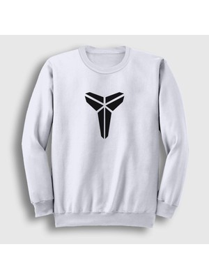 Presmono Unisex Beyaz Logo Kobe Bryant Basketbol Sweatshirt