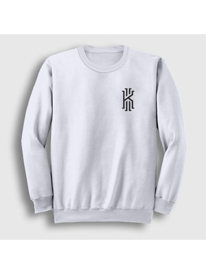 Presmono Unisex Beyaz Logo Kyrie Irving Basketbol Sweatshirt