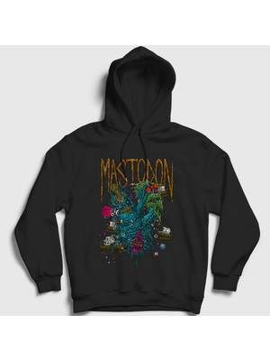 Presmono Unisex Siyah Monster Mastodon Kapüşonlu Sweatshirt