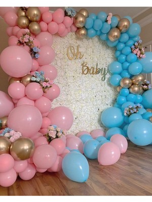 Bal10 Dünyası Cinsiyet Belirleme Partisi Kız Mı ? Erkek Mi? Balon Zinciri 70 Adet