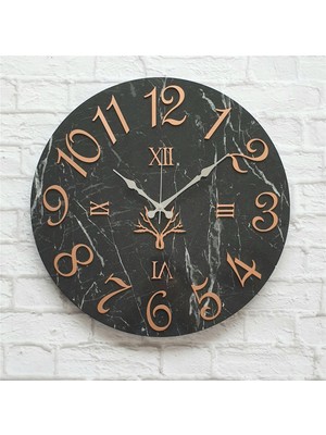Markakanvas  Mermer Desenli Duvar Saati Çap 38 cm - Çap 50 cm - Çap 80 cm