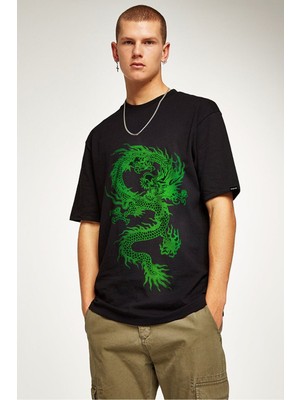 Trendypassion Green Dragon Baskılı Tshirt