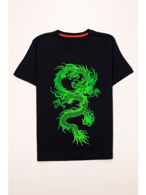 Trendypassion Green Dragon Baskılı Tshirt