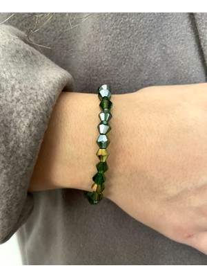 Padore Accessory Kadın  Zümrüt Yeşili Cam Kristal Bileklik