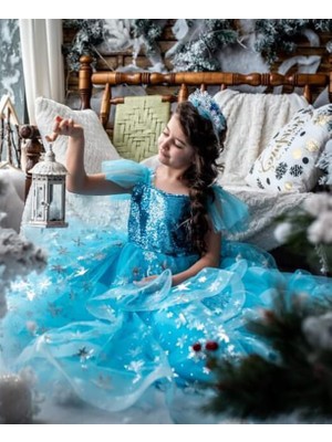 Chaton D'or Kız Çocuk Frozen Elsa Elbise