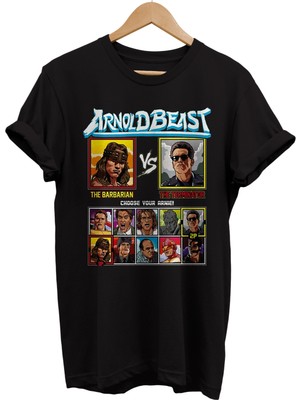 Remonz Arnold Schwarzenegger Baskılı %100 Pamuk Oversize T-Shirt