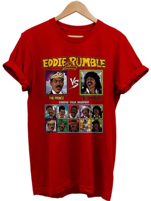 Remonz Eddie Murphy Baskılı %100 Pamuk Oversize T-Shirt Büyük Beden Tişört