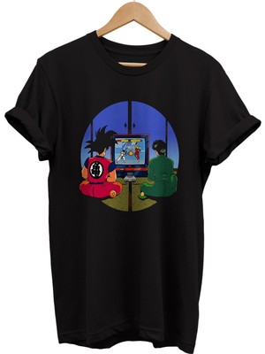 Remonz Street Fighter Dragonball Baskılı %100 Pamuk Oversize T-Shirt Büyük Beden Tişört