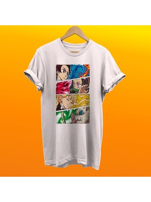 Remonz Demon Slayer Kimetsu No Yaiba Baskılı %100 Pamuk Oversize T-Shirt