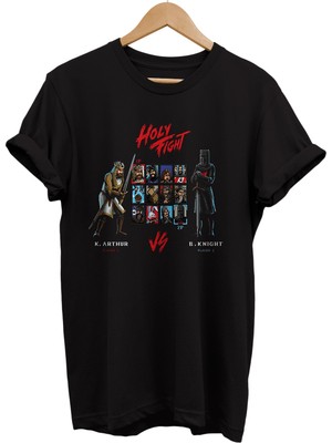 Remonz Monty Python The Black Knight Baskılı %100 Pamuk Oversize T-Shirt