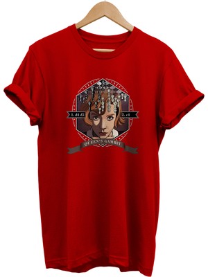 Remonz Satranç Queens Gambit Baskılı %100 Pamuk Oversize T-Shirt Büyük Beden Tişört