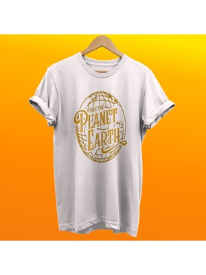 Remonz Dünyayı Kurtar Baskılı %100 Pamuk Oversize T-Shirt Büyük Beden Tişört