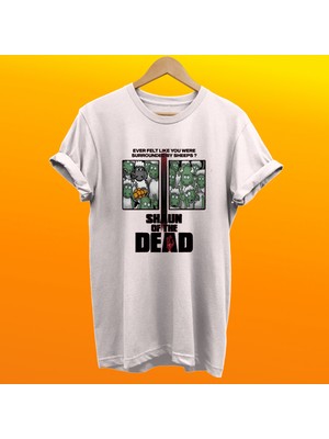Remonz Shaun Of Dead Baskılı %100 Pamuk Oversize T-Shirt Büyük Beden Tişört