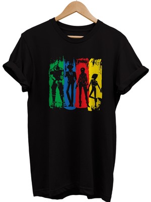 Remonz Anime Bounty Hunters Baskılı %100 Pamuk Oversize T-Shirt Büyük Beden Tişört