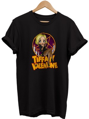 Remonz Chucky Tiffany Valentine Baskılı %100 Pamuk Oversize T-Shirt Büyük Beden Tişört