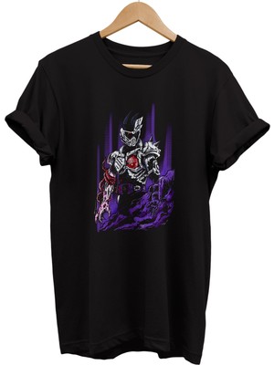Remonz Zombie Ryder Baskılı %100 Pamuk Oversize T-Shirt Büyük Beden Tişört