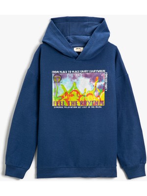 Koton Müzik Temalı Baskılı Kapşonlu Sweatshirt