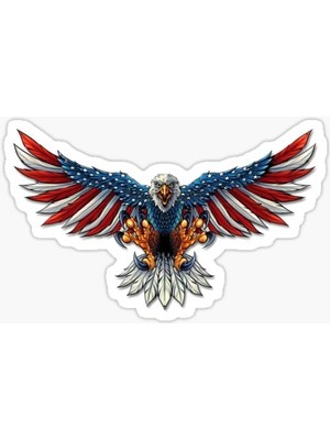 TSC Araba Kartal Sticker Yapıştırması Etiket Amerikan Bayrağı 17CM