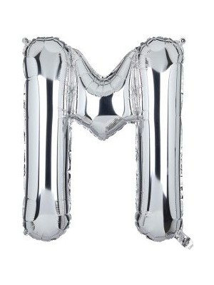 Eğlence Marketi 40'' 100 cm Gümüş Folyo Harf Balon M