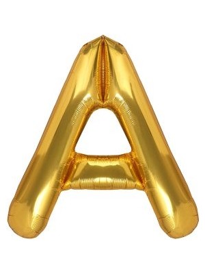 Eğlence Marketi 40'' 100 cm Altın Gold Folyo Harf Balon A