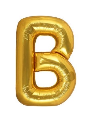 Eğlence Marketi 40'' 100 cm Altın Gold Folyo Harf Balon B