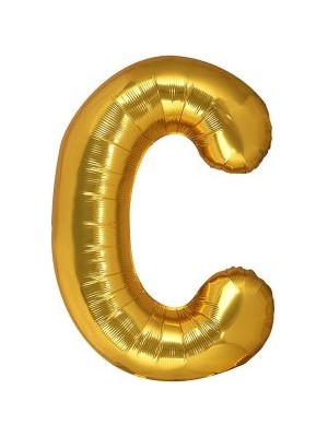 Eğlence Marketi 40'' 100 cm Altın Gold Folyo Harf Balon C