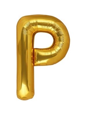 Eğlence Marketi 40'' 100 cm Altın Gold Folyo Harf Balon P