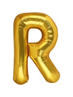 Eğlence Marketi 40'' 100 cm Altın Gold Folyo Harf Balon R