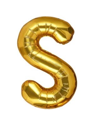 Eğlence Marketi 40'' 100 cm Altın Gold Folyo Harf Balon S