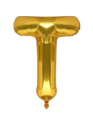 Eğlence Marketi 40'' 100 cm Altın Gold Folyo Harf Balon T