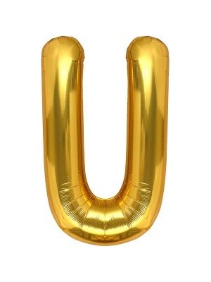 Eğlence Marketi 40'' 100 cm Altın Gold Folyo Harf Balon U