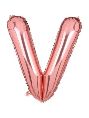 Eğlence Marketi 40'' 100 cm Rose Gold Folyo Harf Balon V