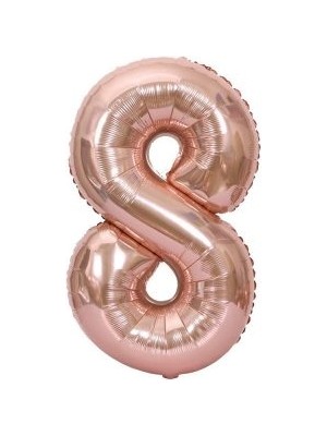 Eğlence Marketi 8 Rakam Rose Gold 100 cm Folyo Balon