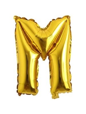 Eğlence Marketi 16 Inç 35 cm Altın Folyo Harf Balon M