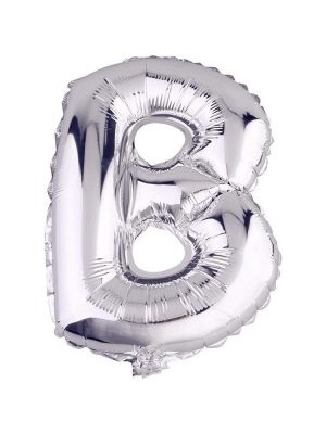 Eğlence Marketi 16 Inç 35 cm Gümüş Folyo Harf Balon B