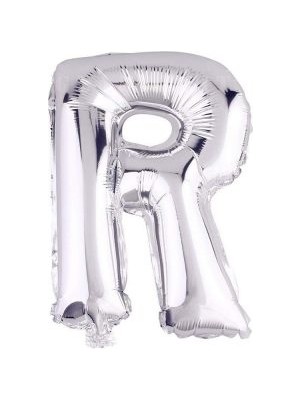 Eğlence Marketi 16 Inç 35 cm Gümüş Folyo Harf Balon R