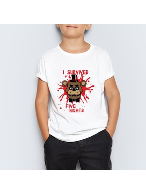 Morinna Five Nights At Freddy's Baskılı  Çocuk Tişört T-Shirt Mr-01