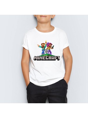 Morinna Minecraft Baskılı  Çocuk Tişört T-Shirt Mr-05