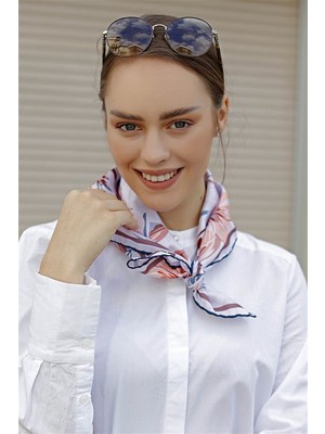 Şal Evi Kadın Fular Bandana  lik Renkli Twill Eşarp Şal Hanımeli