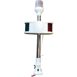 Tekne Için Işıklı Kombine Bayrak Direği 40 cm Ampül 12V LED