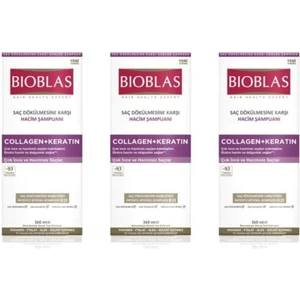 Şampuan 360ML Collagen + Keratin Hacim Şampuanı x 3 Adet