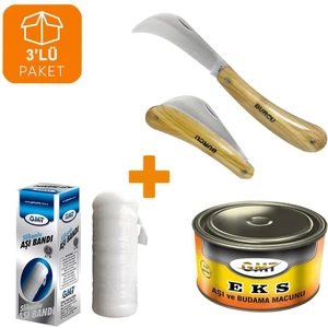 Burcu Aşı Bıçağı 19 cm + Aşı Macunu + Aşı Bandı (3'lü Paket)