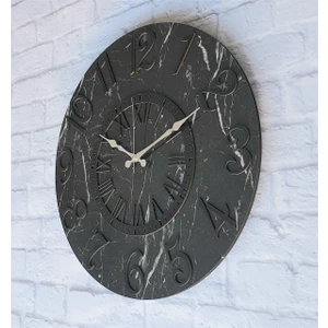 Mermer Desenli Duvar Saati Çap 38 cm - Çap 50 cm - Çap 80 cm
