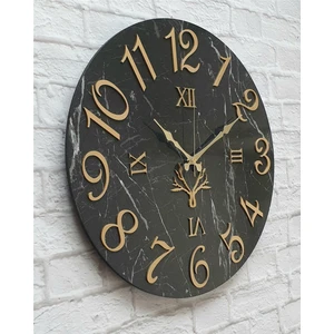 Mermer Desenli Duvar Saati Çap 38 cm - Çap 50 cm - Çap 80 cm