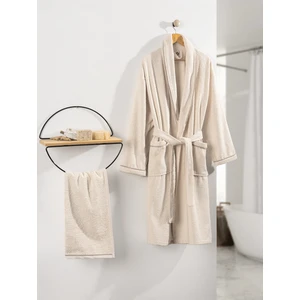 Cotton Box Delu x e Single Bornoz Seti Krem L