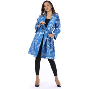 Kadın Dijital Harf Baskılı Trençkot